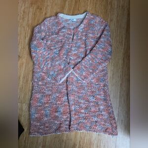 Solitaire Textured Knit Cardigan in Pink and Gray